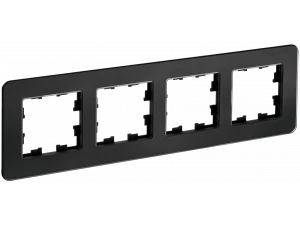 BRITE Рамка 4-местная РУ-4-2-Бр стекло черный RE IEK