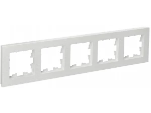 BRITE Рамка 5-местная РУ-5-Бр белый рифленый IEK