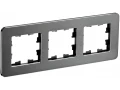 BRITE Рамка 3-местная РУ-3-1-Бр металл титан RE IEK