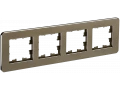 BRITE Рамка 4-местная РУ-4-1-Бр металл латунь RE IEK