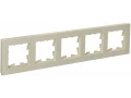 BRITE Рамка 5-местная РУ-5-Бр бежевый рифленый IEK