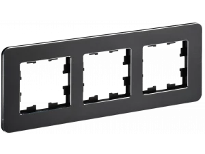 BRITE Рамка 3-местная РУ-3-1-Бр металл черный RE IEK