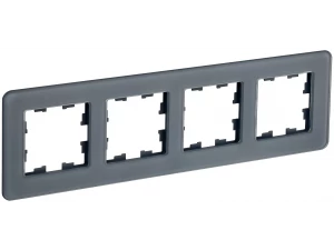 BRITE Рамка 4-местная РУ-4-2-Бр стекло графит RE IEK