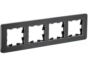 BRITE Рамка 4-местная РУ-4-1-Бр металл черный RE AL IEK
