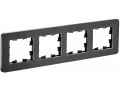 BRITE Рамка 4-местная РУ-4-1-Бр металл черный RE AL IEK