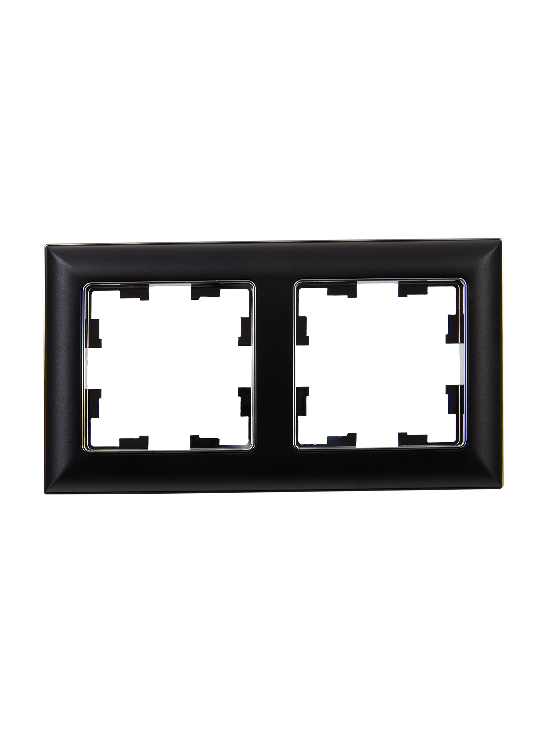 BRITE Рамка 2-местная РУ-2-Бр хром/черный IEK