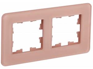 BRITE Рамка 2-местная РУ-2-2-Бр стекло дымчатый RE IEK