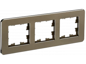 BRITE Рамка 3-местная РУ-3-1-Бр металл латунь RE IEK