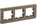 BRITE Рамка 3-местная РУ-3-1-Бр металл латунь RE IEK