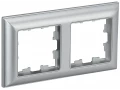 BRITE Рамка 2-местная РУ-2-Бр алюминий/алюминий IEK