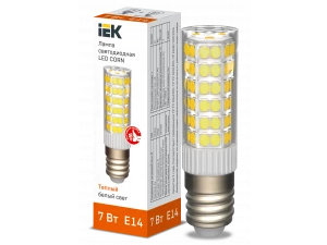 Лампа светодиодная CORN капсула 7Вт 230В 3000К керамика E14 IEK