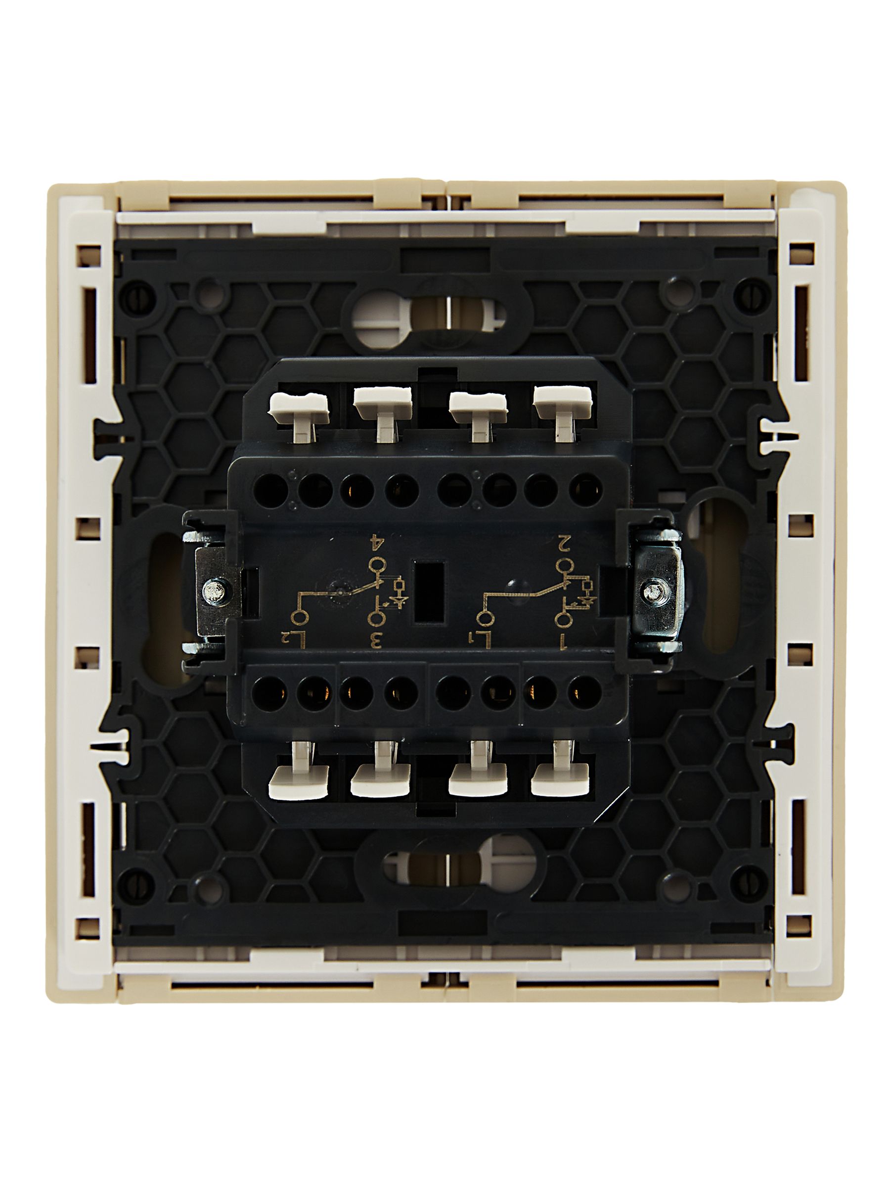 FORTE&PIANO Выключатель 2-клавишный проходной с индикацией 10А FP408 ваниль IEK