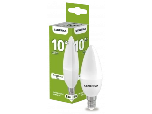 Лампа светодиодная C35 свеча 10Вт 230В 4000К E14 GENERICA