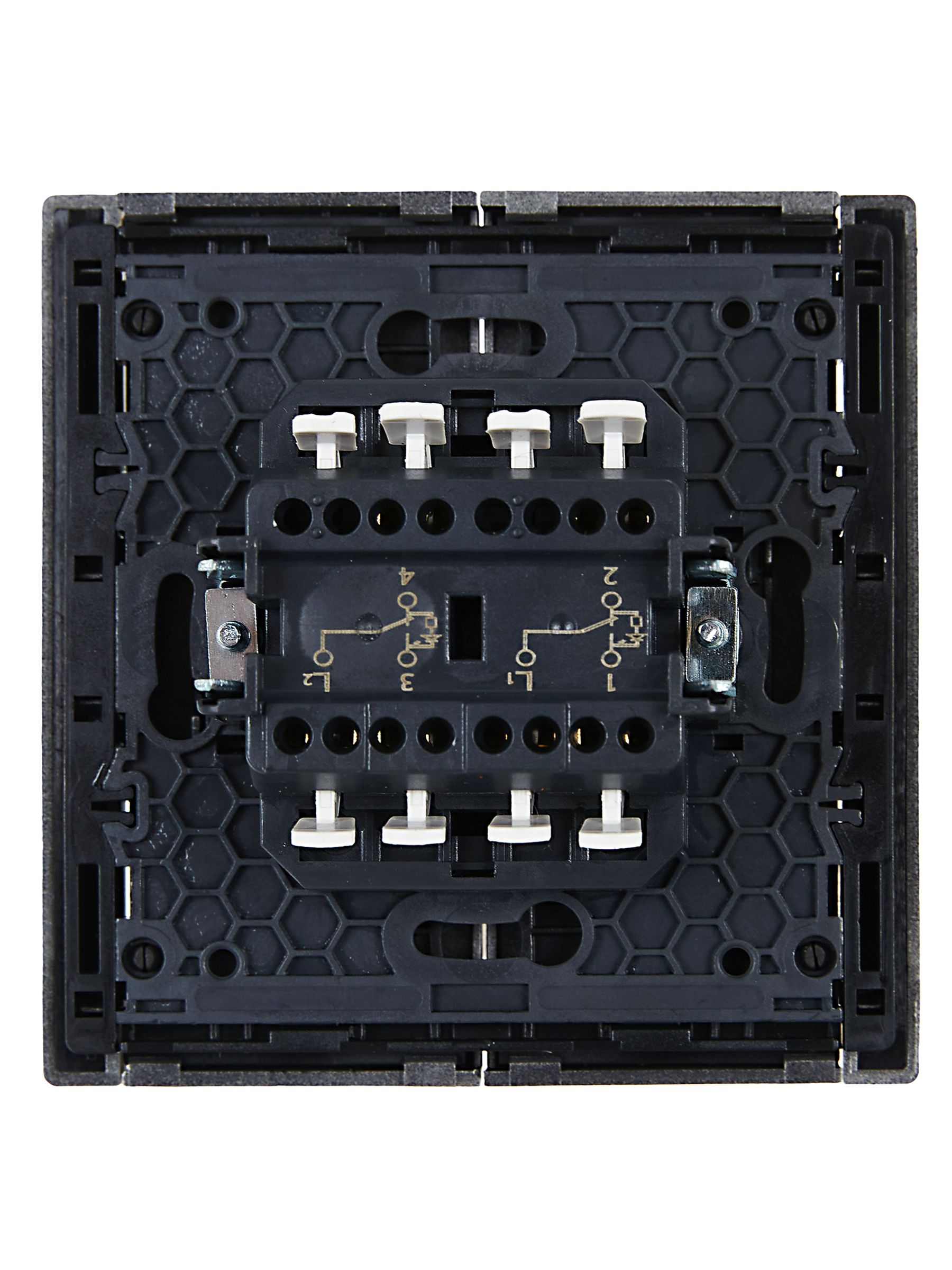 FORTE&PIANO Выключатель 2-клавишный проходной с индикацией 10А FP508 сталь ИЭК