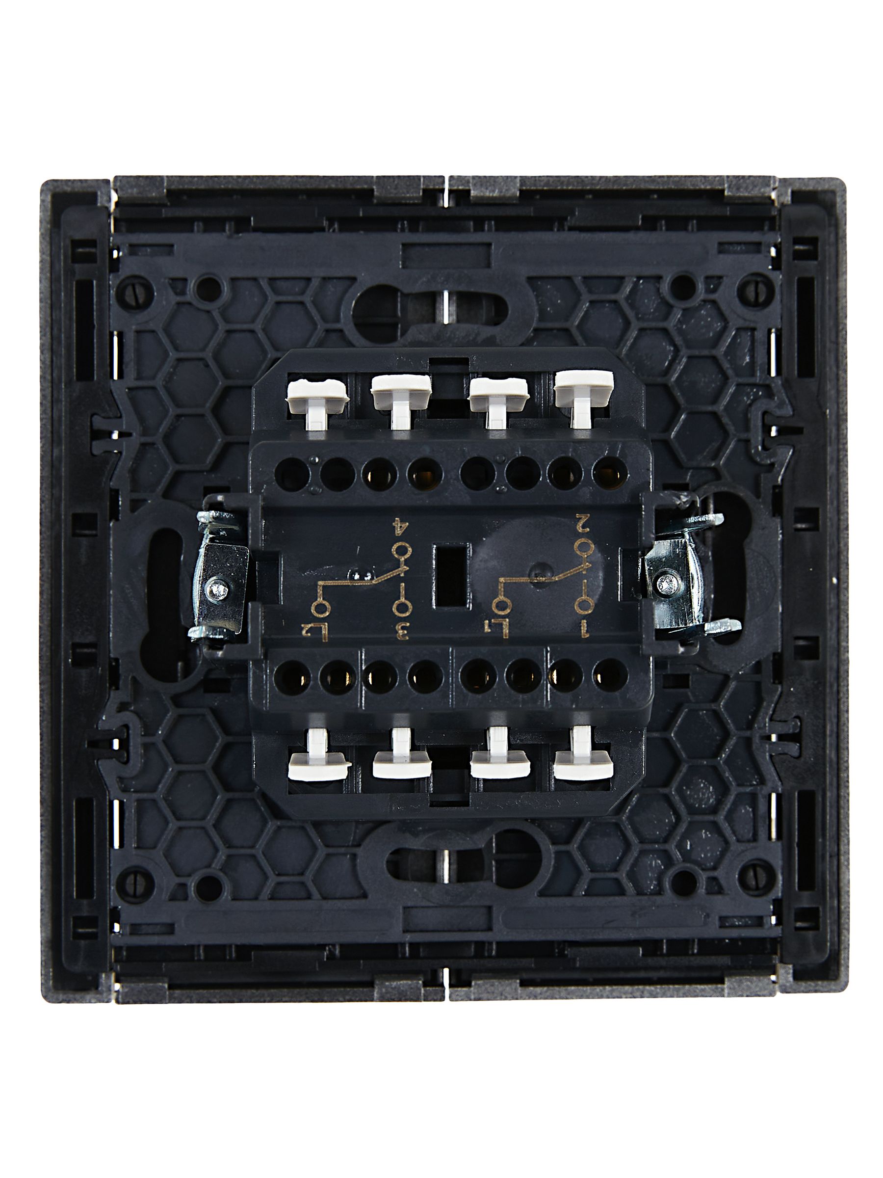 FORTE&PIANO Выключатель 2-клавишный проходной 10А FP507 сталь ИЭК