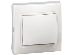 KVARTA Выключатель 1-клавишный 10А IP44 ВС10-1-0-КБ-44 белый IEK