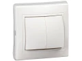 KVARTA Выключатель 2-клавишный 10А IP44 ВС10-2-0-КБ-44 белый IEK