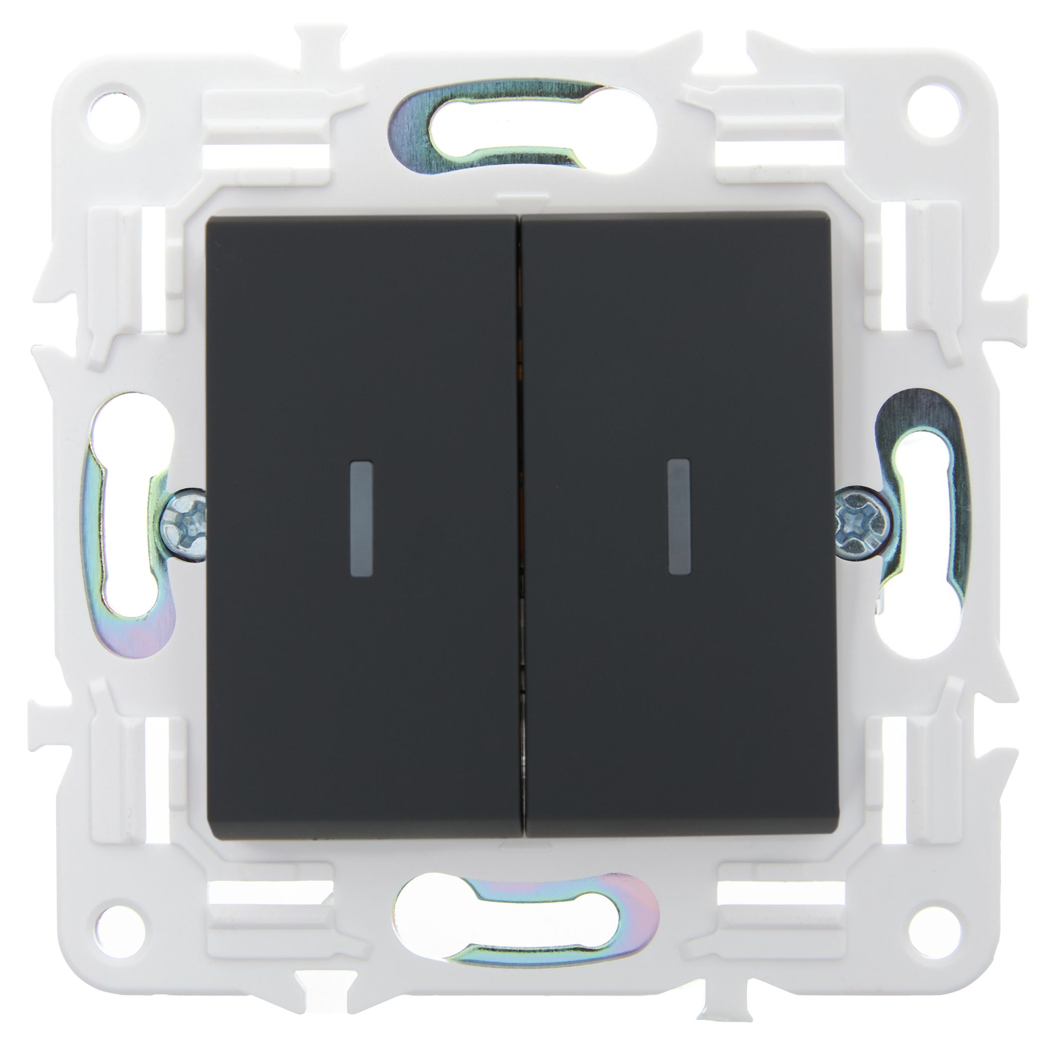 SKANDY Выключатель 2-клавишный 10А SK-V04G графит IEK