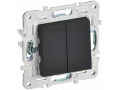 SKANDY Выключатель 2-клавишный 10А SK-V04G графит IEK