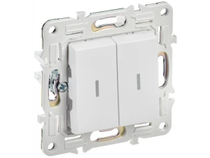 SKANDY Выключатель 2-клавишный с индикацией 10А SK-V09W арктический белый IEK