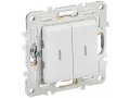 SKANDY Выключатель 2-клавишный с индикацией 10А SK-V09W арктический белый IEK