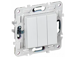 SKANDY Выключатель 3-клавишный 10А SK-V11W арктический белый IEK