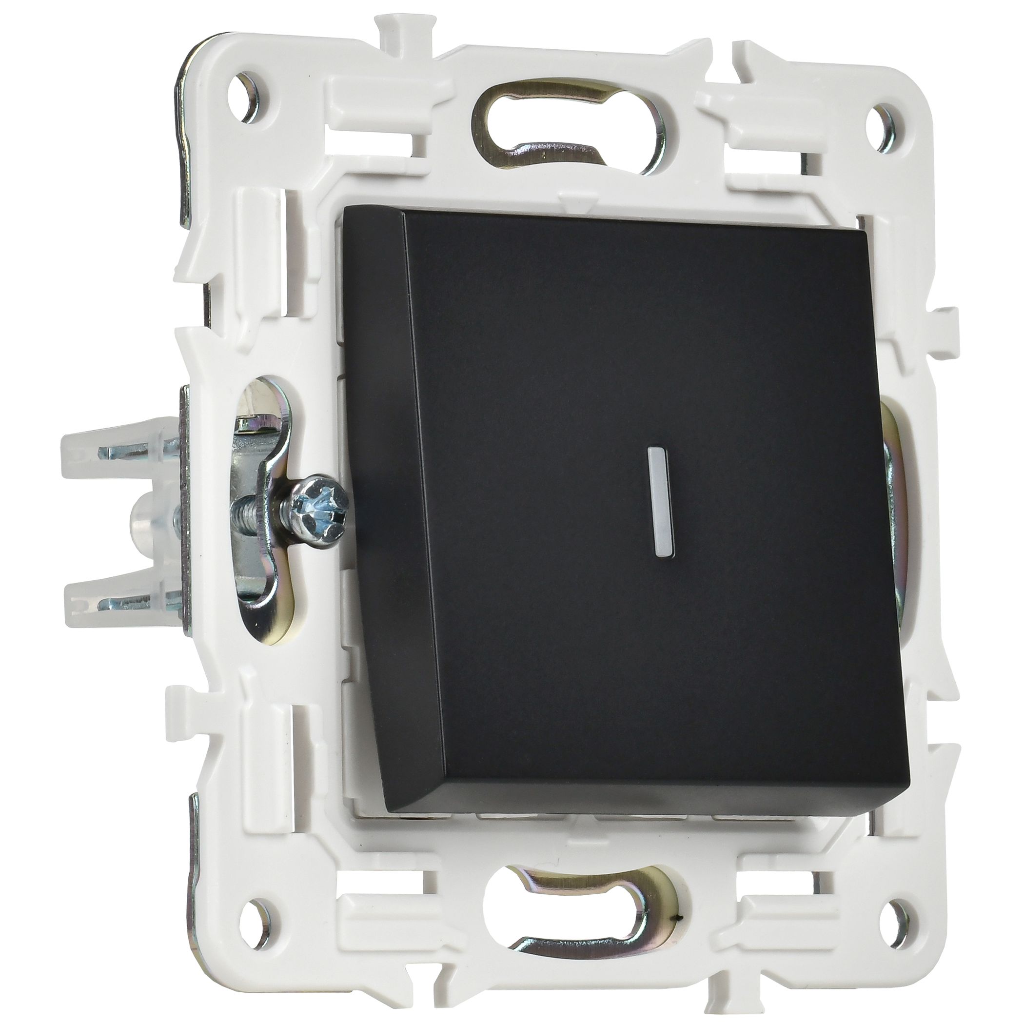 SKANDY Выключатель 1-клавишный проходной с индикацией 10А SK-V08Bl черный IEK