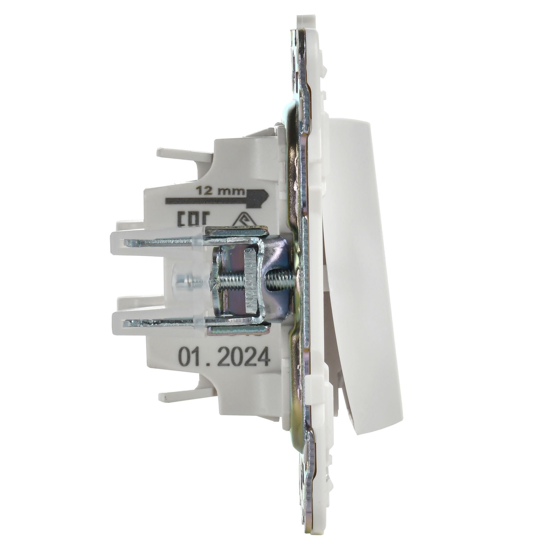 SKANDY Выключатель 1-клавишный проходной с индикацией 10А SK-V08W арктический белый IEK