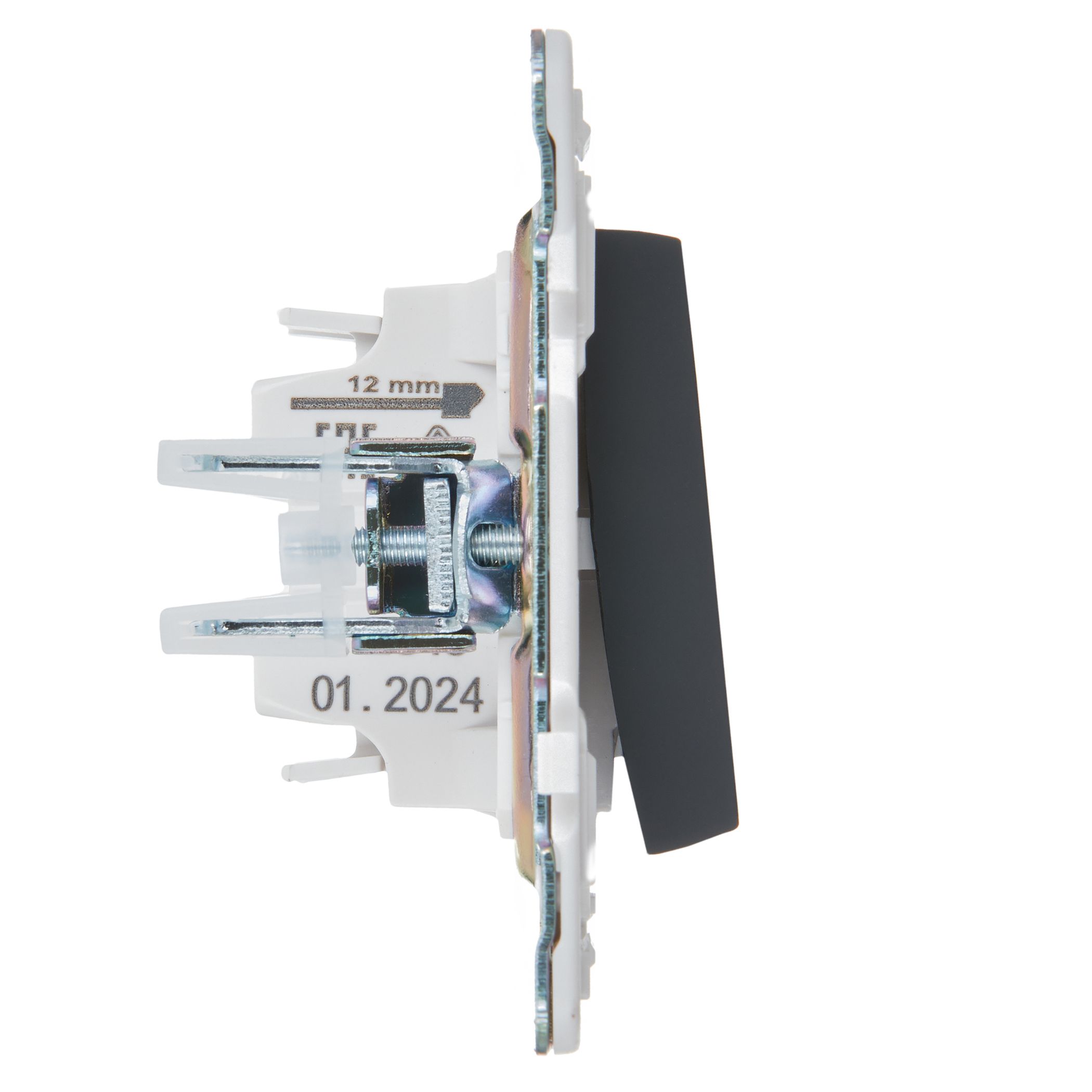 SKANDY Выключатель 1-клавишный проходной с индикацией 10А SK-V08G графит IEK