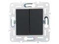SKANDY Выключатель 2-клавишный проходной 10А SK-V05G графит IEK