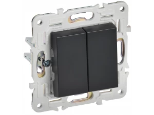 SKANDY Выключатель 2-клавишный 10А SK-V04Bl черный IEK
