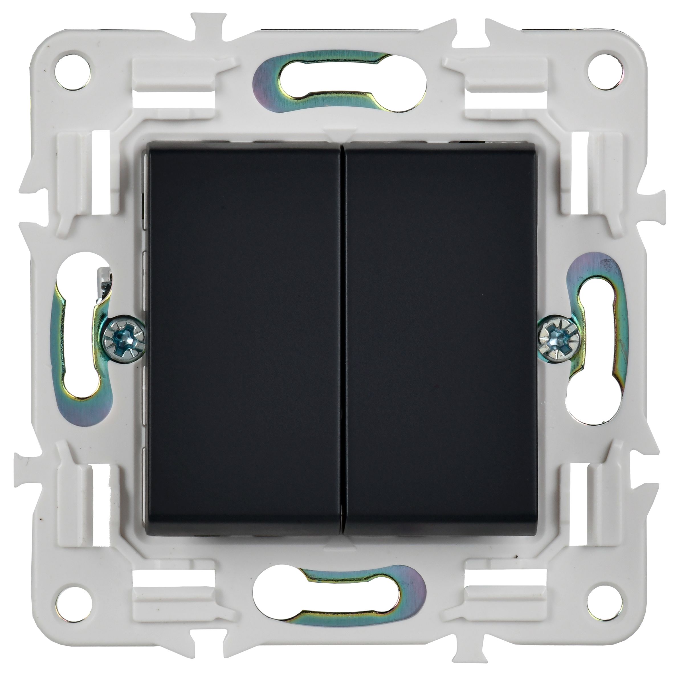 SKANDY Выключатель 2-клавишный перекрестный 10А SK-V06G графит IEK