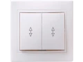 KVARTA Выключатель 2-клавишный проходной 10А ВСп10-2-0-КБ белый IEK