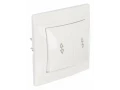 KVARTA Выключатель 2-клавишный проходной 10А ВСп10-2-0-КБ белый IEK