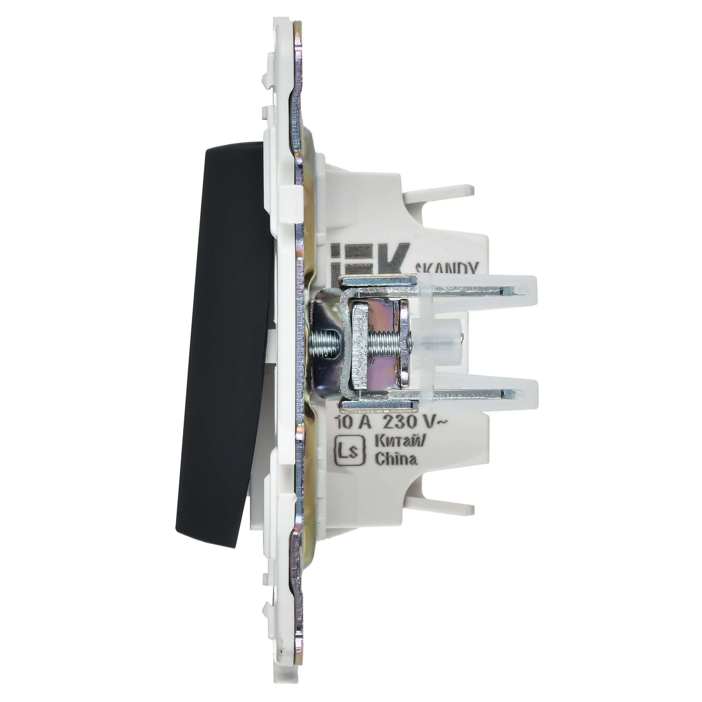 SKANDY Выключатель 1-клавишный проходной 10А SK-V02Bl черный IEK