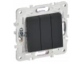 SKANDY Выключатель 3-клавишный 10А SK-V11G графит IEK
