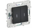 SKANDY Выключатель 2-клавишный проходной с индикацией 10А SK-V10G графит IEK