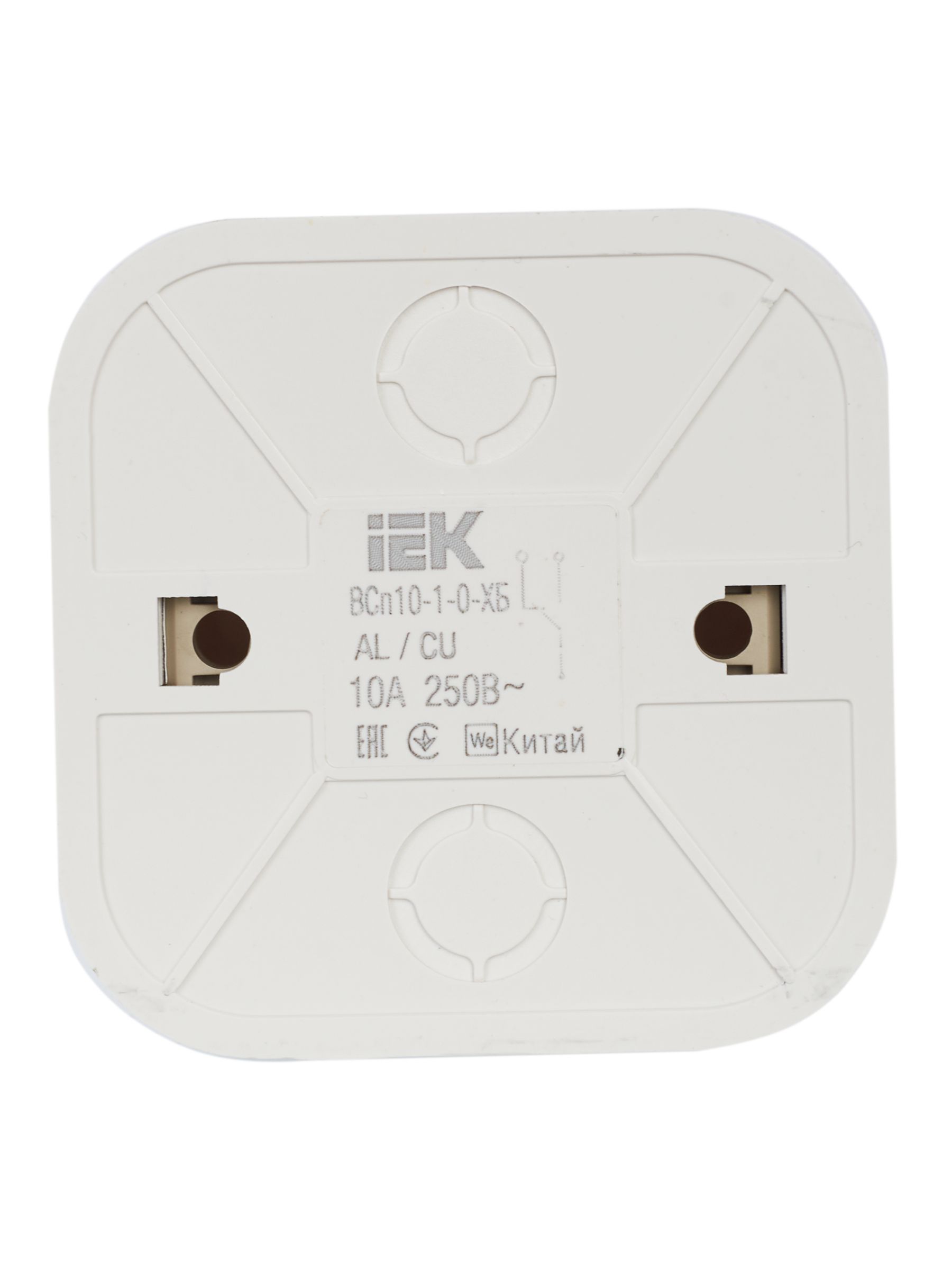 GLORY Выключатель 1-клавишный для открытой установки проходной 10А ВСп10-1-0-ХБ белый IEK