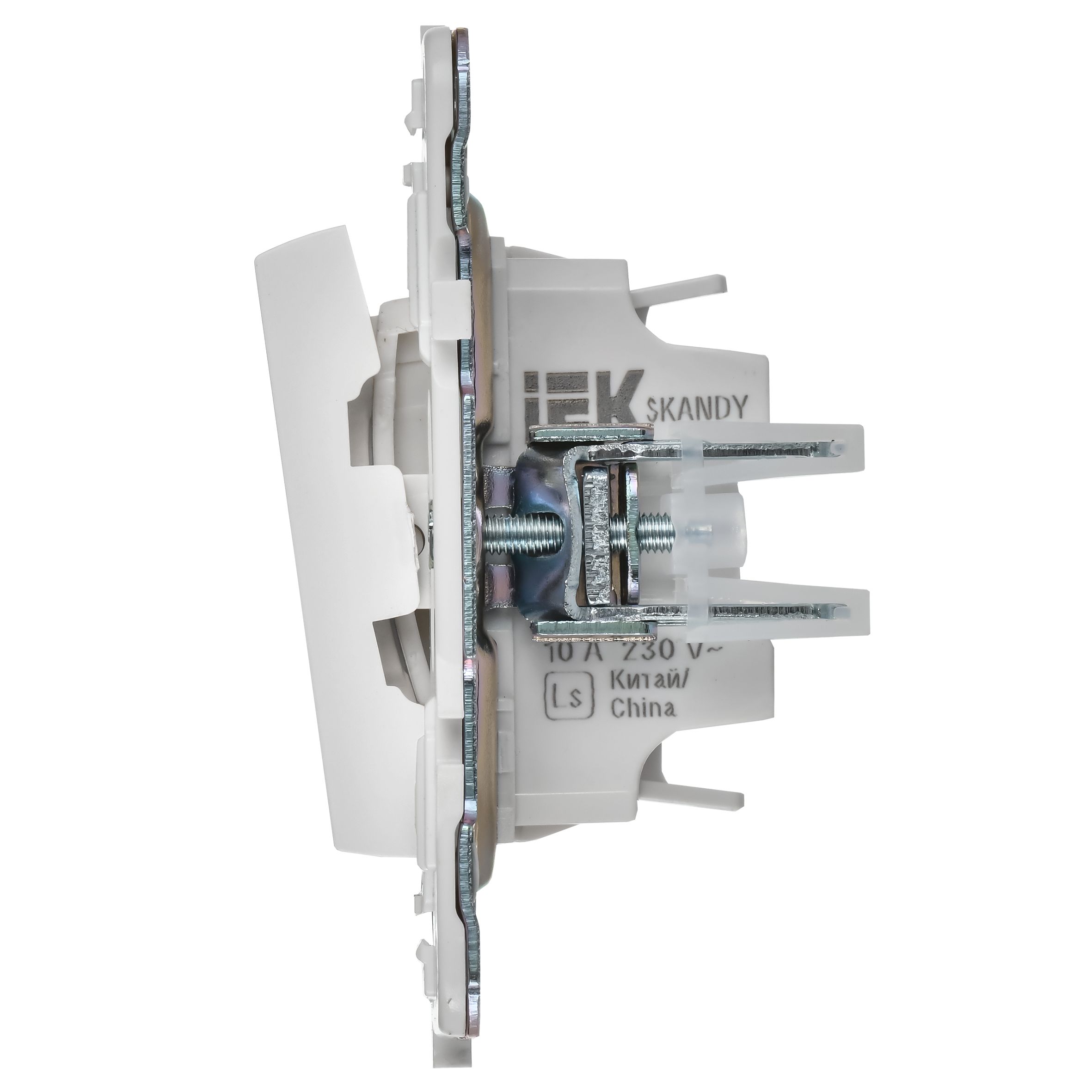 SKANDY Выключатель 2-клавишный проходной с индикацией 10А SK-V10W арктический белый IEK