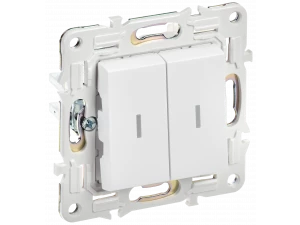 SKANDY Выключатель 2-клавишный проходной с индикацией 10А SK-V10W арктический белый IEK
