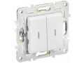 SKANDY Выключатель 2-клавишный проходной с индикацией 10А SK-V10W арктический белый IEK