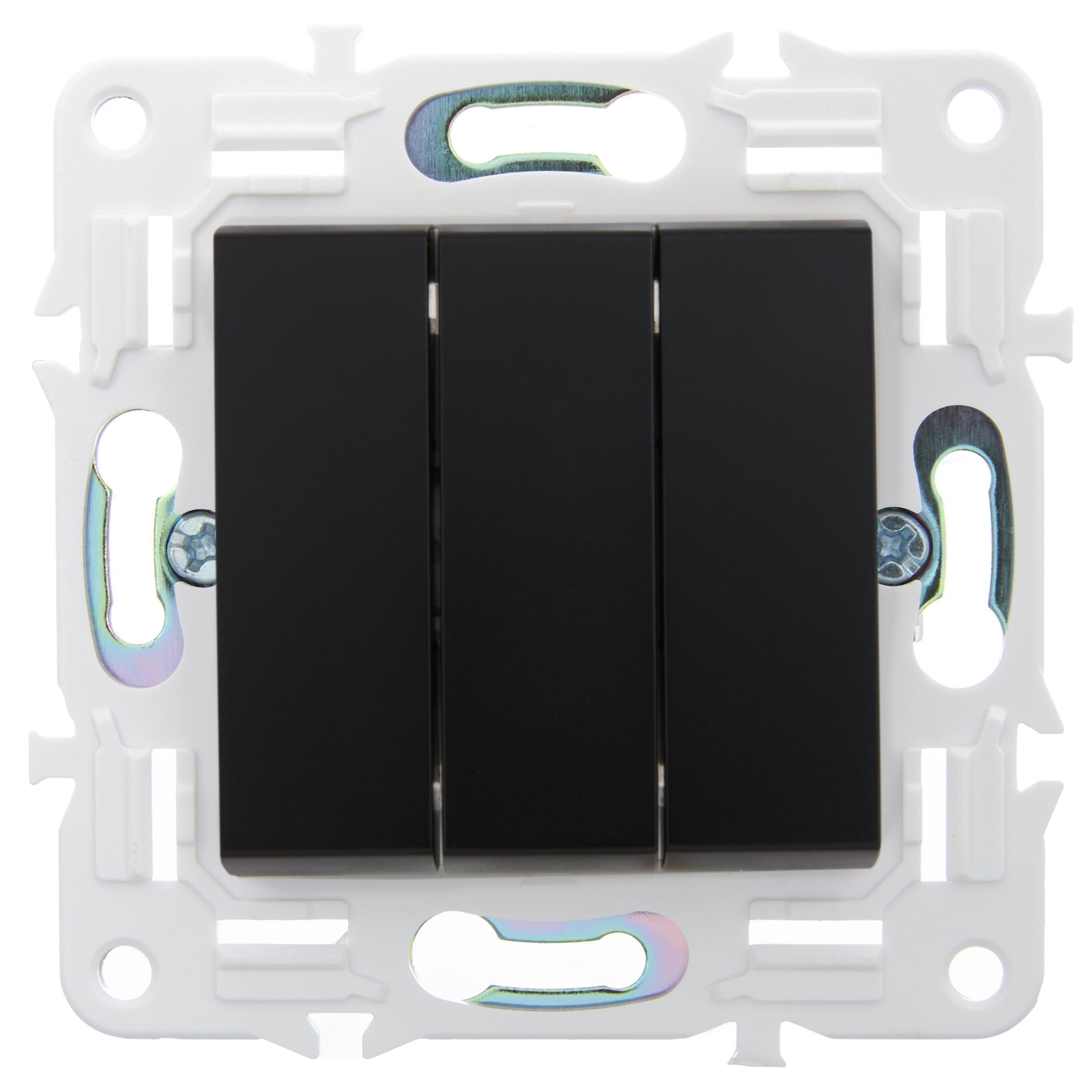 SKANDY Выключатель 3-клавишный 10А SK-V11Bl черный IEK