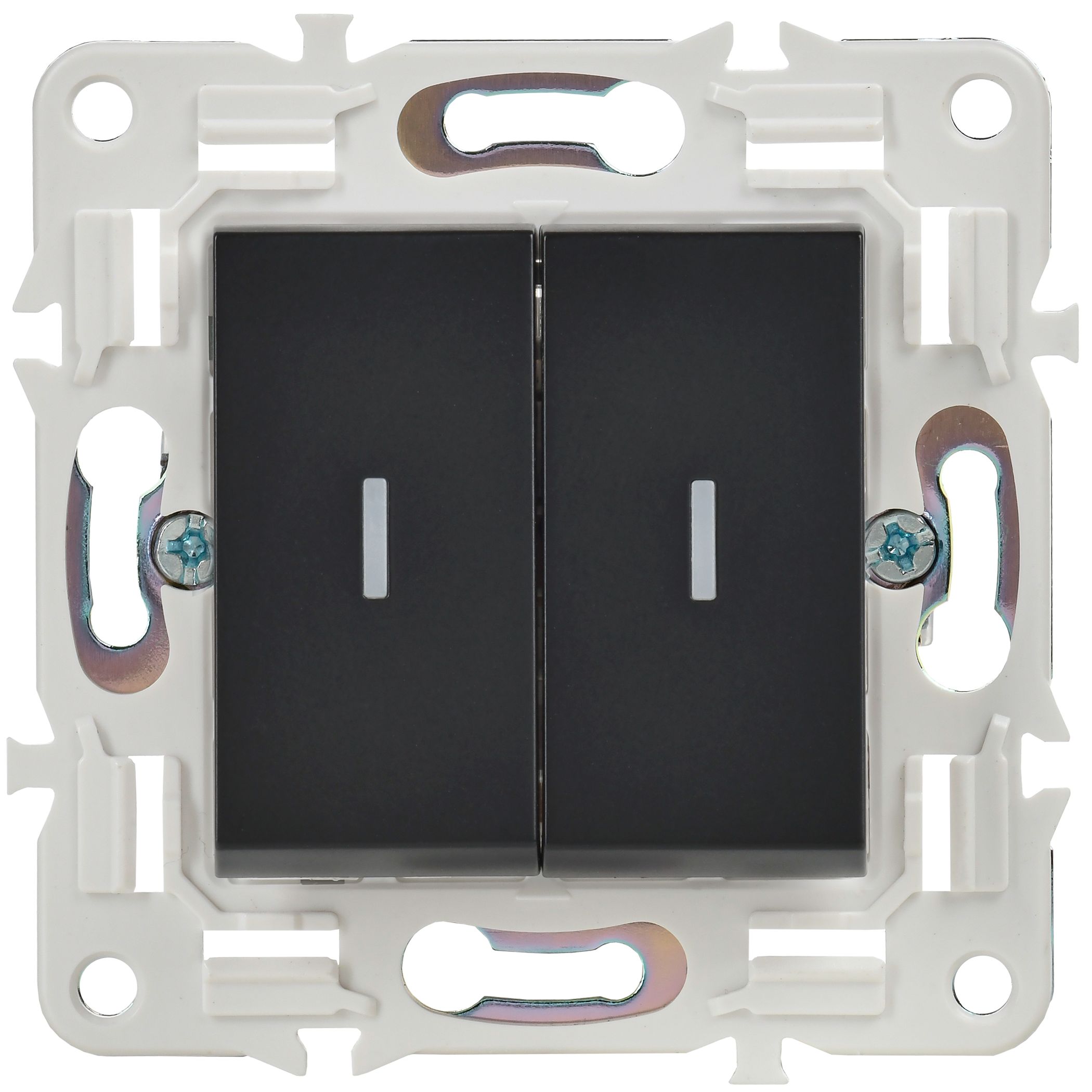 SKANDY Выключатель 2-клавишный с индикацией 10А SK-V09Bl черный IEK