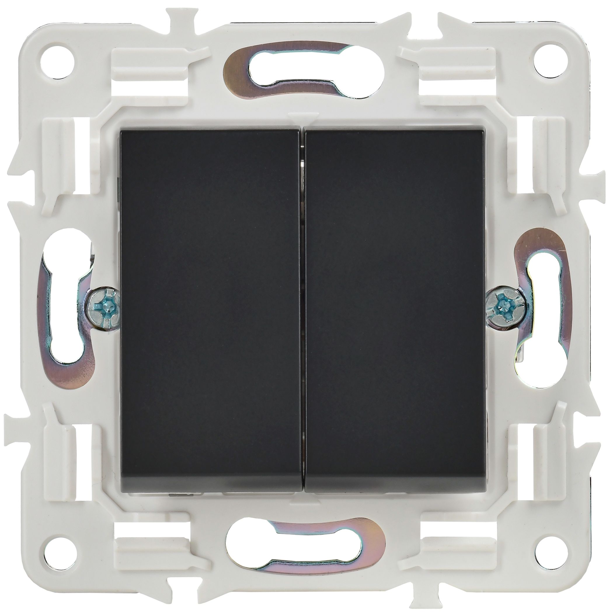 SKANDY Выключатель 2-клавишный проходной 10А SK-V05Bl черный IEK