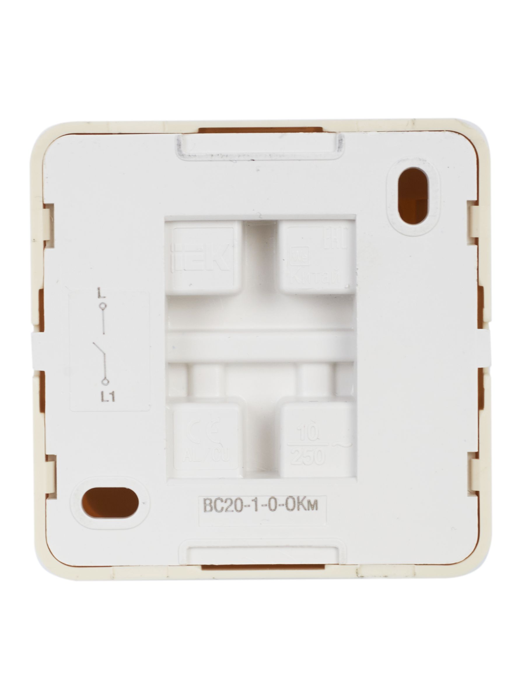 OKTAVA Выключатель 1-клавишный для открытой установки 10А ВС20-1-0-ОКм кремовый IEK