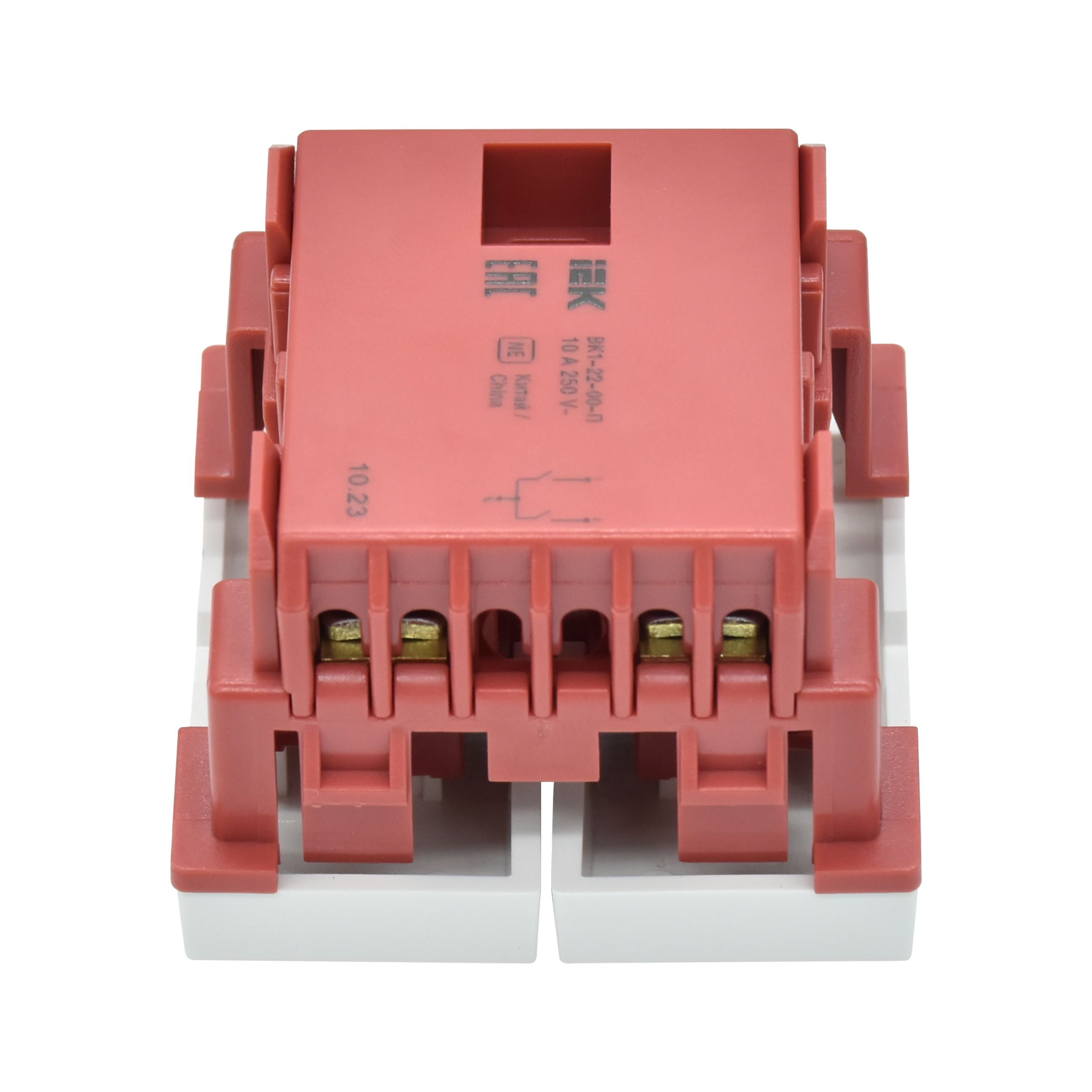 ВК1-22-00-П Выключатель двухклавишный (на 2 модуля) ПРАЙМЕР белый ИЭК