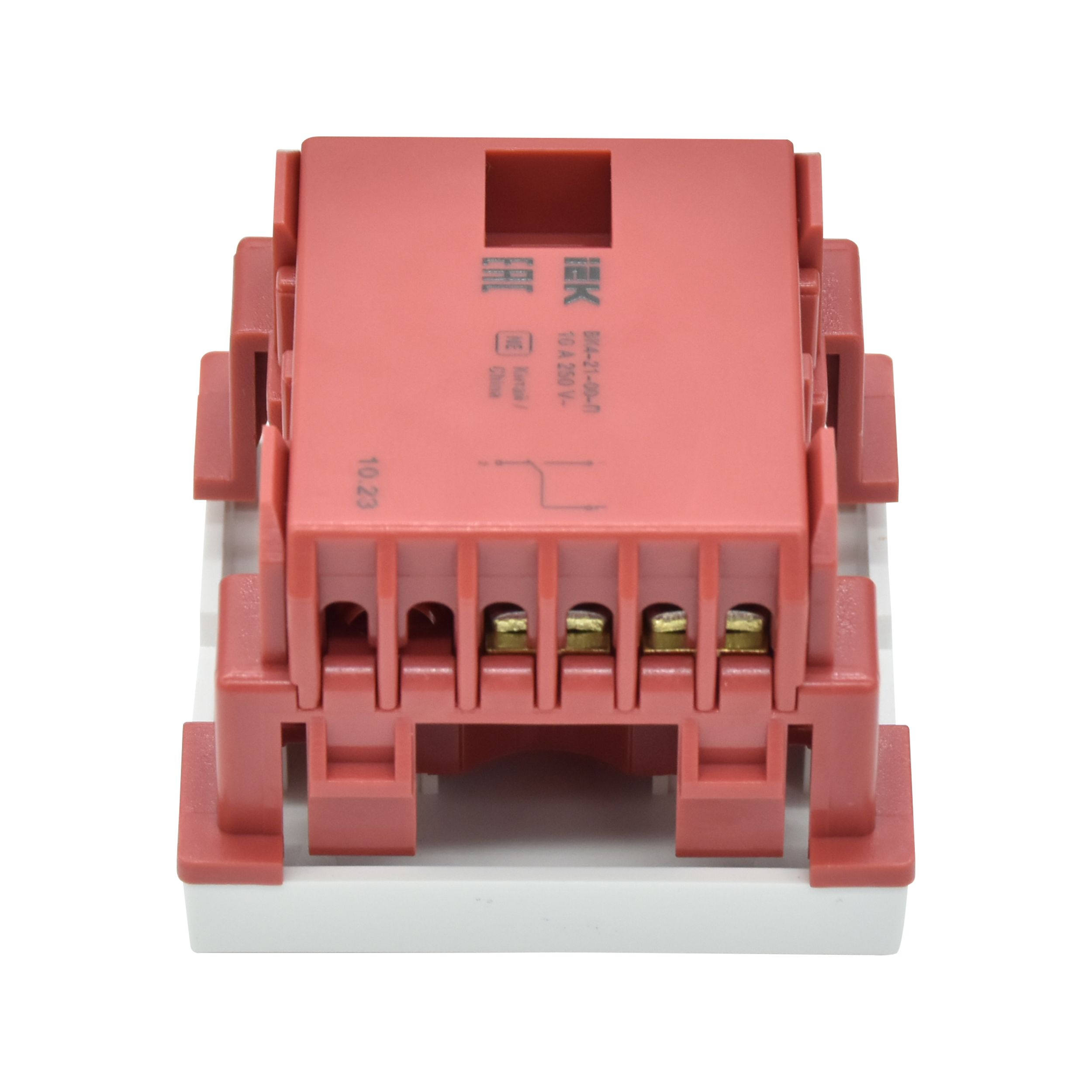 ВК4-21-00-П Выключатель проходной (переключатель) одноклавишный (на 2 модуля) ПРАЙМЕР белый ИЭК