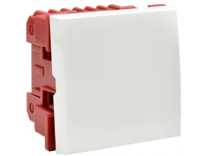 ВК4-21-00-П Выключатель проходной (переключатель) одноклавишный (на 2 модуля) ПРАЙМЕР белый ИЭК