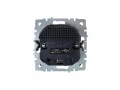 BRITE Розетка 1-местная с заземлением со шторками 16А с USB A+A 5В 2,1А РЮш10-1-БрА алюминий ИЭК