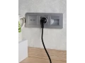 BRITE Розетка 1-местная с заземлением со шторками 16А с USB A+A 5В 2,1А РЮш10-1-БрА алюминий ИЭК